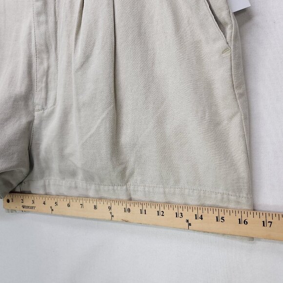 Joie Shorts Pleated Linen Blend Womens XL Beige High Waisted Pockets New - Picture 9 of 16